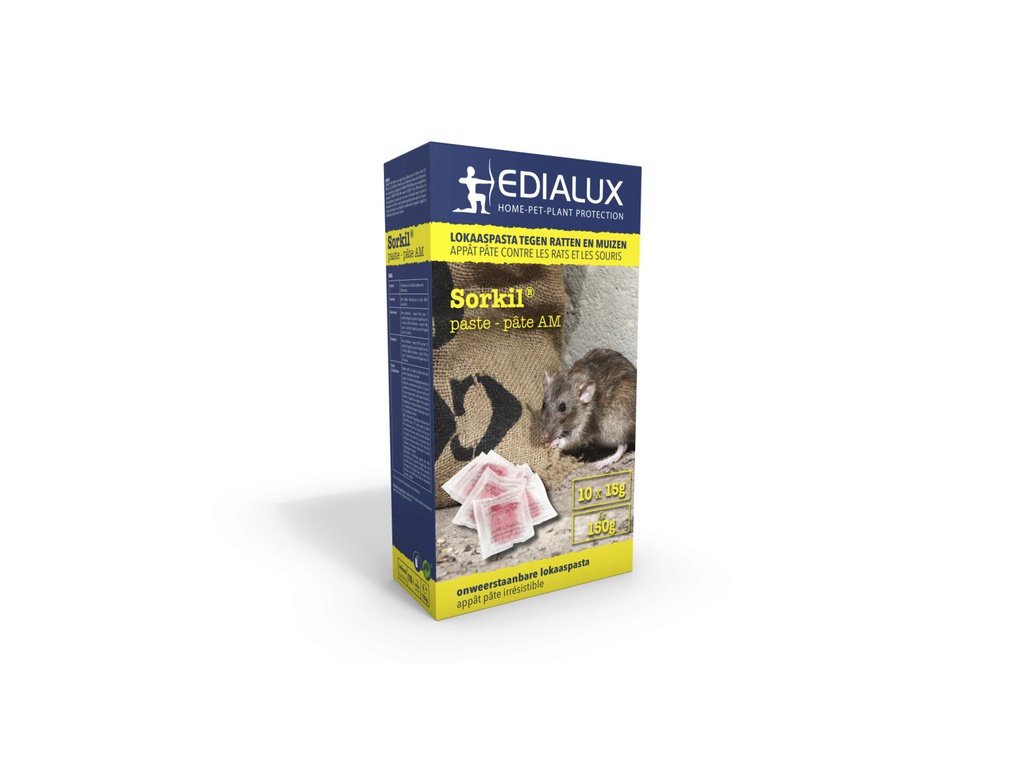 EDIALUX SORKIL PASTA RATTEN&MUIZEN 10X15Gr