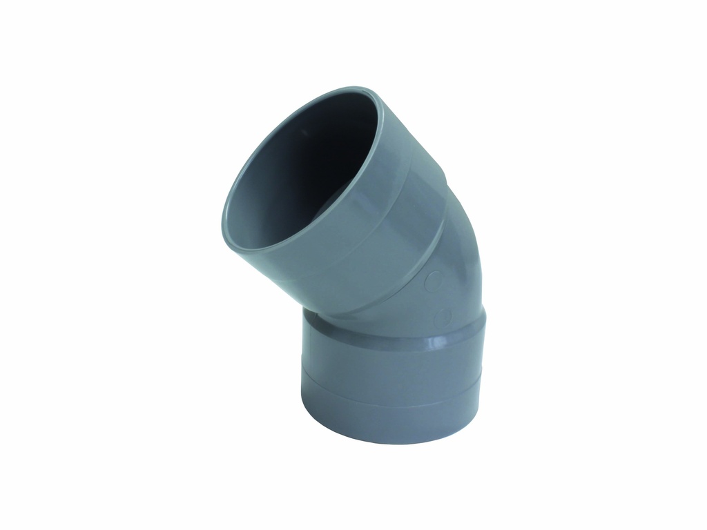 Sanitaire Bocht Grijs Ø100mm - 45° F/F