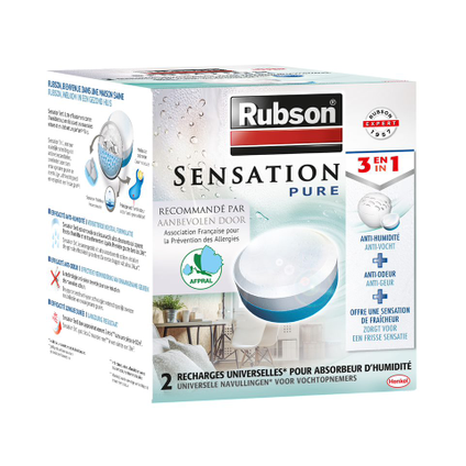 Rubson Sensation Vochtopnemer Navulling Neutraal 2X300gr