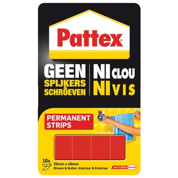 Pattex Geen Spijkers&Schroeven Montagestrips Permanent 10st