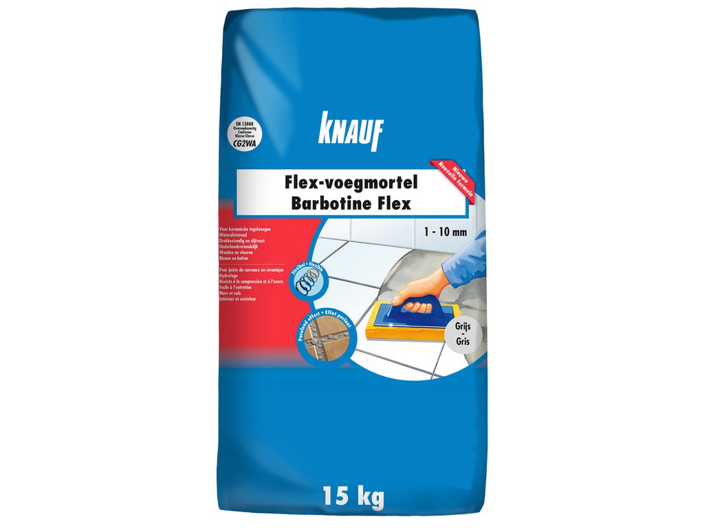 KNAUF FLEX-VOEGMORTEL GRIJS 15KG KNAU