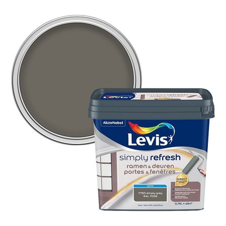Levis Simply Refresh ramen & deuren zijdeglans 0,75l simply grey
