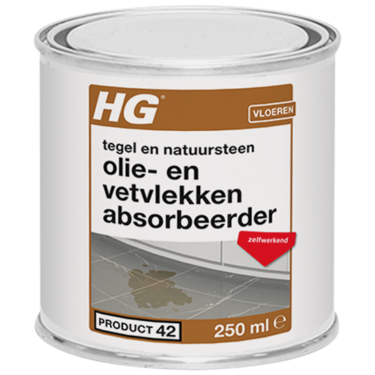 HG TEGEL EN NATUURSTEEN OLIE- EN VETVLEKKEN ABSORBEERDER 250 ML
