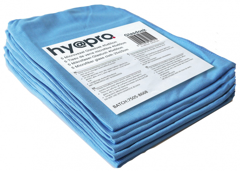 HY@PRO MICROVEZEL GLASDOEK 40x60CM 260GR/M² BLAUW 1ST