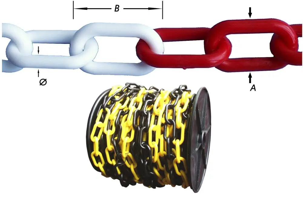 Ketting PVC Geel/Zwart Per Meter