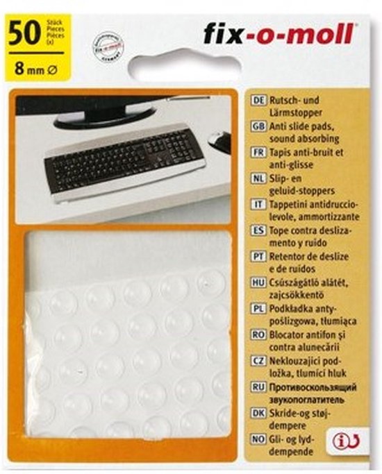 FIX-O-MOLL Geluidstopper 50st 12mm Transparant