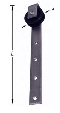 Hangpoortrol Voor Rail, Verzinkt 6X50mm