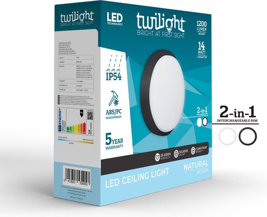 TWILIGHT LED CEILING LIGHT 14W 1200Lm 4000K