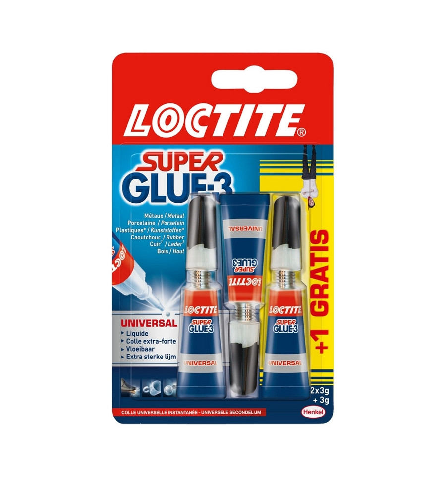 Loctite secondenlijm Original 'Super Glue-3' 3gr 2+1gratis