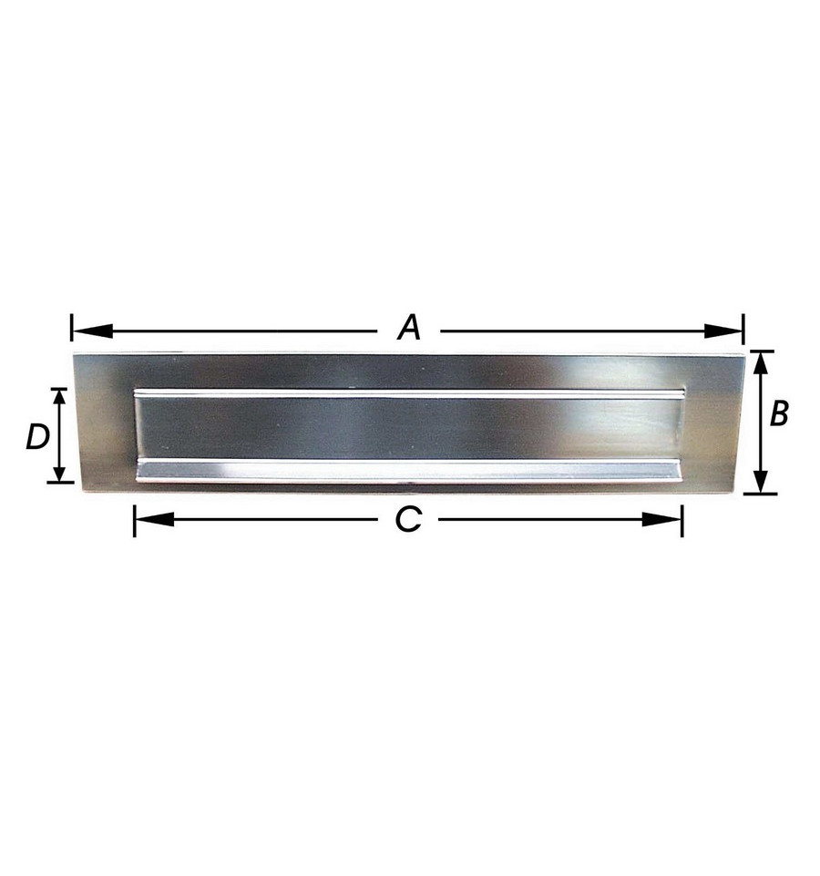 BRIEVENBUSPLAAT ALU 340X74MM