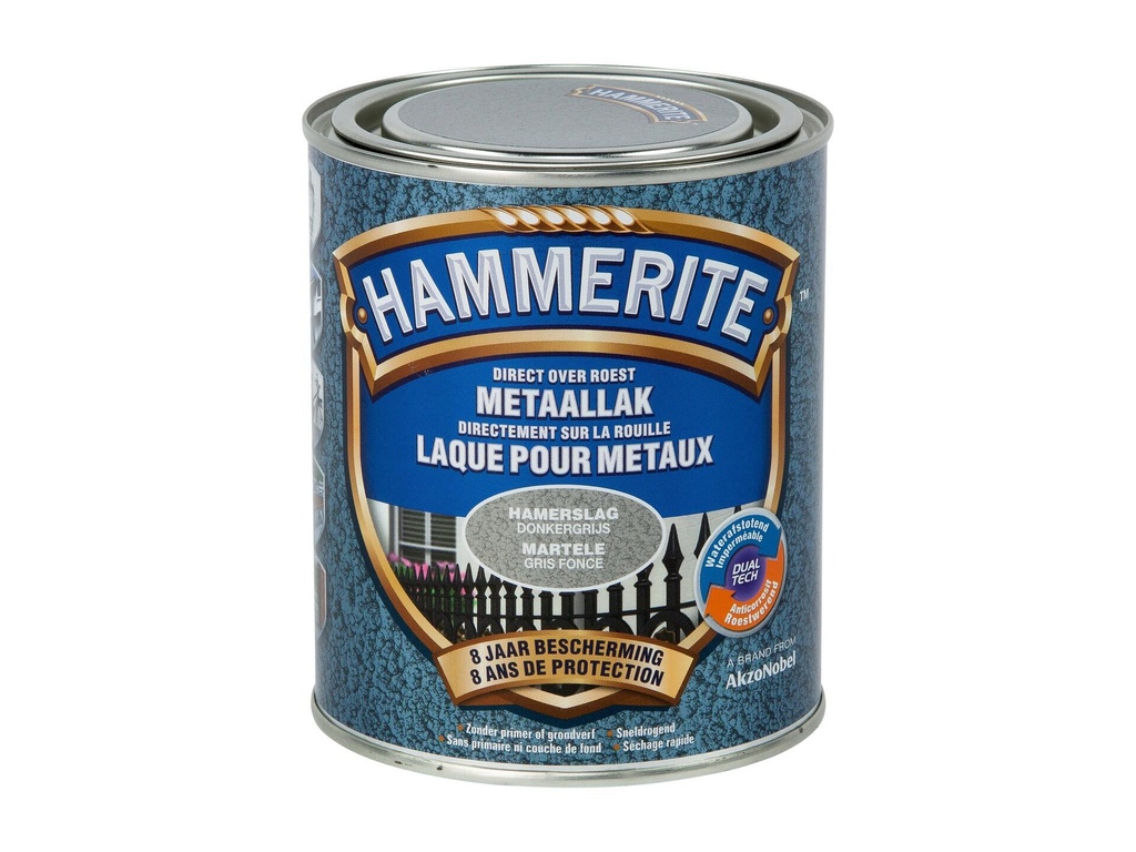 HAMMERITE METAALVERF HAMERSLAG DONKERGRIJS 750ml