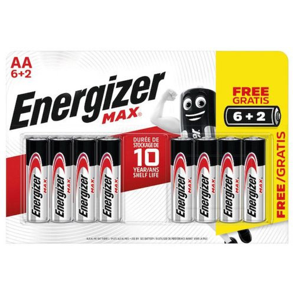 ENERGIZER BATTERIJEN LR06 AA 1,5V 6+2ST