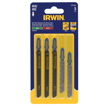 IRWIN Set Decoupeerzaagbladen met T-aansluiting voor Hout en Metaal 5-Delig