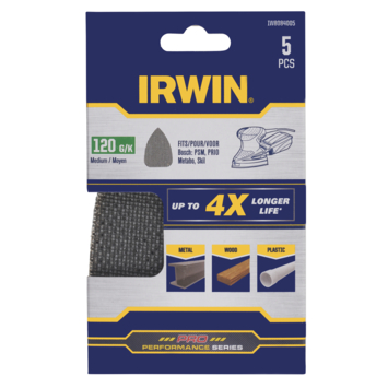 IRWIN Schuurgaas voor multi BOSCH (PSM80A, PSM160A), SKIL, LUX en METABO zelfklevend K120