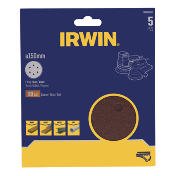 IRWIN Schuurschijf Rond Ø150mm Zelfklevend K60 5PCS