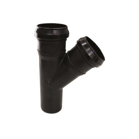 Sanitair T-Stuk PP Ø40mm - 45° M/F Zwart