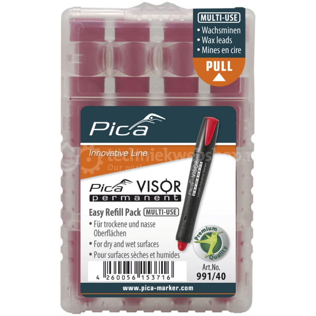 Pica VISOR Permanent Rood Refill