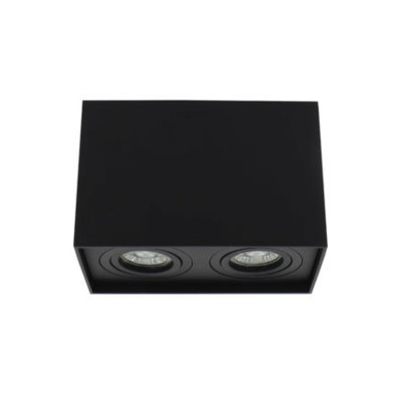 Prolight Tussio LED plafondspot GU10 2X15W vierkant zwart