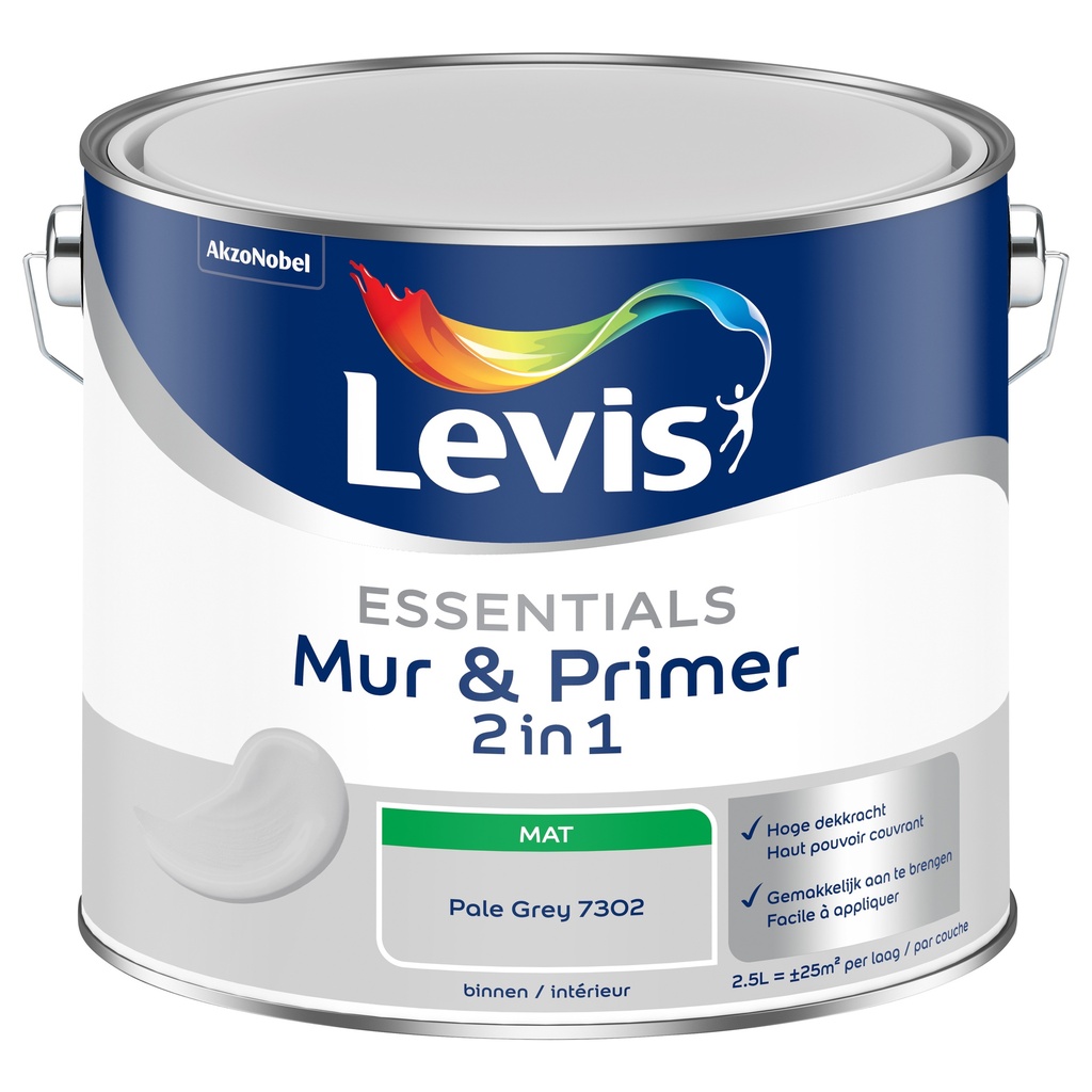 Levis Essentials Mur&Primer 2.5L Pale Grey