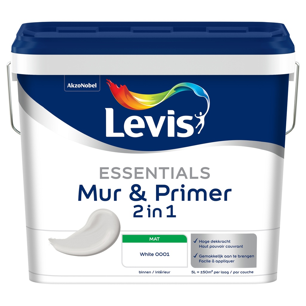 Levis Essentials Mur&Primer White 10L 