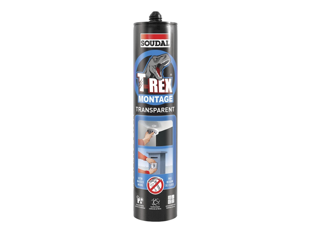 SOUDAL T-REX MONTAGELIJM TRANSPARANT 300ML