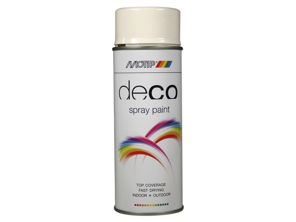 MOTIP DECO LAK HOOGGLANS RAL 9010 HELDER WIT SPUITBUS  400ml