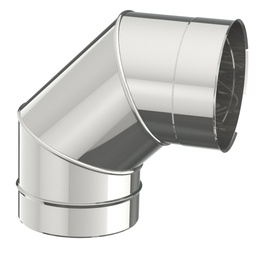 [1-01-1109-150] INOX ROOKAFVOER Ø150MM  BOCHT 90°