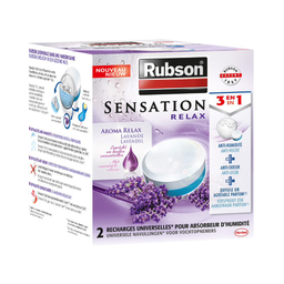[2091195] Rubson Sensation Vochtopnemer Navulling Lavendel 2x300gr