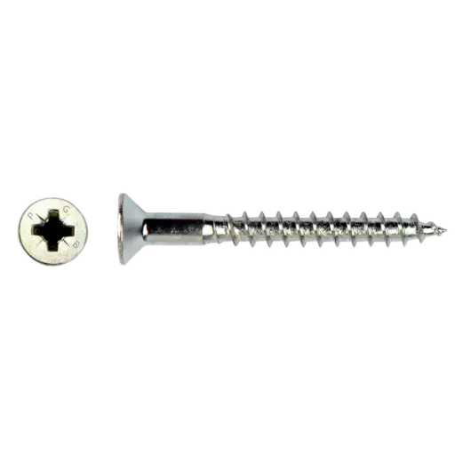 [GZ01DW045045/] Schroef + afdek VZK 4,5x45 Wit Zn/100st
