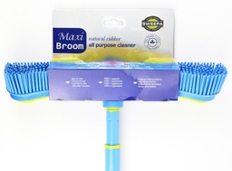 [9750] RUBBERBRUSH groen/blauw 34,5cm - telescoopsteel