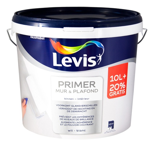 Levis Primer Muur & Plafond wit 10l +20%