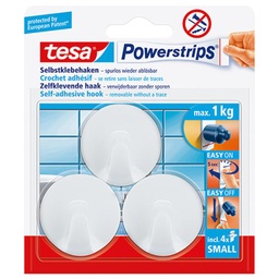 [1002615] TESA POWERSTRIPS HAAK S ROND WIT