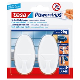 [1001363] TESA POWERSTRIPS HAAK L OVAAL WIT