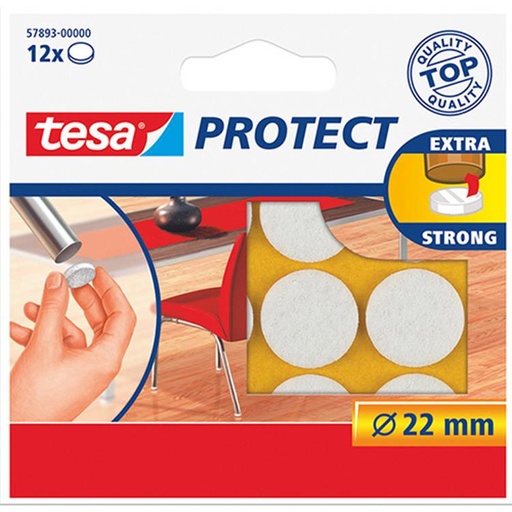 [1003209] TESA BESCHERMVILTJES WIT Ø22 12ST