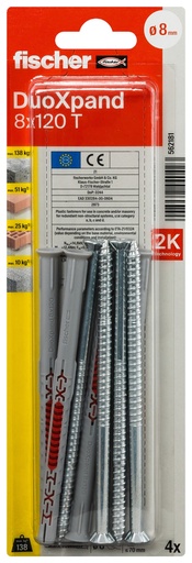 [562181] fischer constructieplug DuoXpand 8 x 120 T 4st