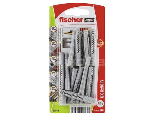 [90869] Fischer Universeelplug UX 6 x 50 R met rand 20 Stuks