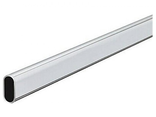 [1-0337-13-125] Kleerkastbuis, Ovaal Verchroomd 1,25m (30X15X0,7mm)