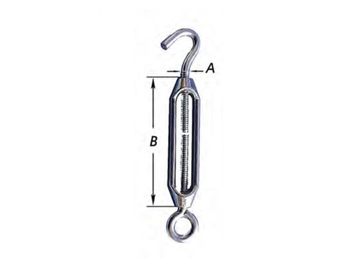 [S-4400-26-1] Kabelspanners Met Haak En Oog Verzinkt 3/8"