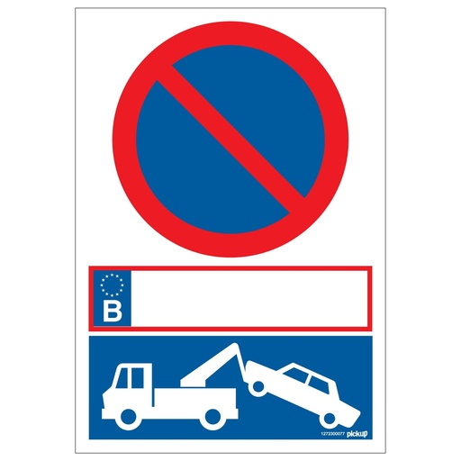 [1272300077] Pickup Pictogram 23x33cm Kunststof Parkeerverbod/Wegsleepregeling
