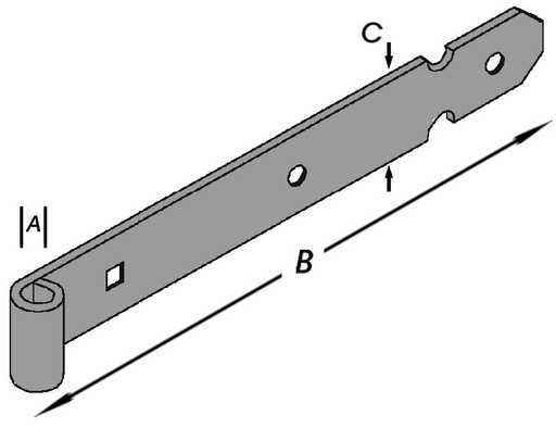 [1-0312-400 §9220] Draailuikhengen Zwaar Verzinkt 16x400mm