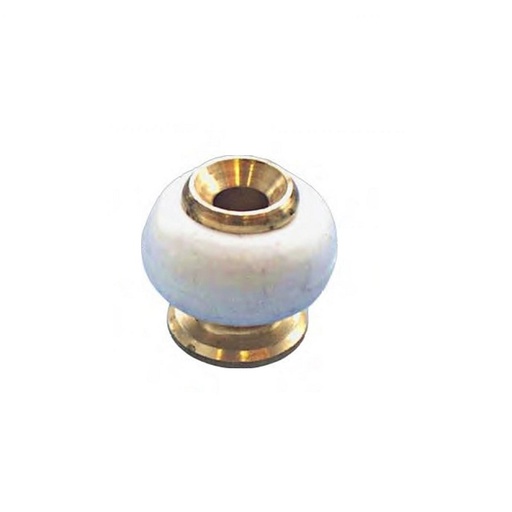 [S-1111-2-1] Deurstop Vernikkeld Wit 27mm met Schroef