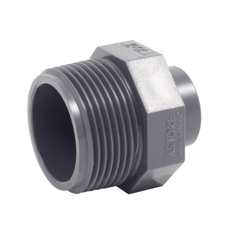 [1R.RI2.32B] PVC ASTORE VERLOOP RING 4/4"M X 1/2"F
