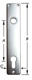 [S-6502-110] Deurkrukschilden Profielcilinder F2 Chapagnekleur 110mm 2st