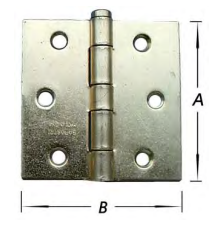 [S-4020-14-3] Deurscharnier - Platknop Vermessingd+Schroeven - 75mm 3st