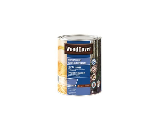 [T615] WOODLOVER ANTISLIP VERNIS KLEURLOOS 2,5 LITER