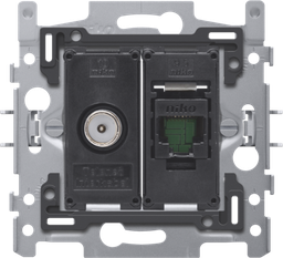 [NI17065158] NIKO Sokkel coax met RJ45-aansluiting UTP cat. 5E