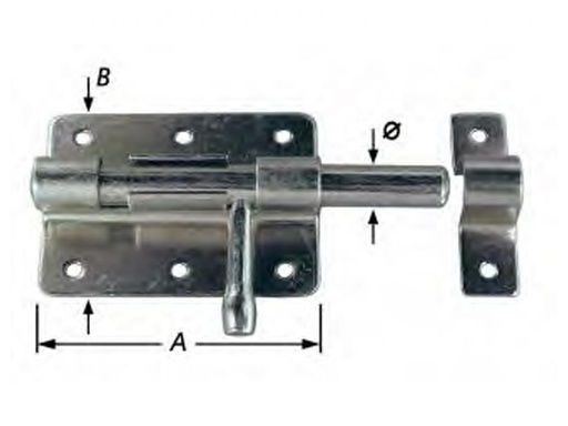 [S-1008-18-90] Box-Grendel Zwart Epoxy  90mm Ø14mm