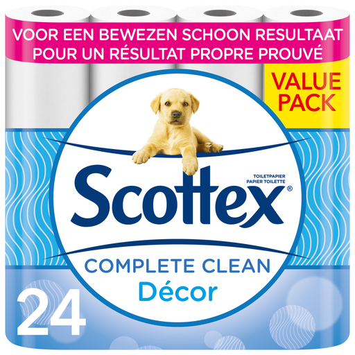 Scottex Toiletpapier Complete Clean Décor 24 Rollen