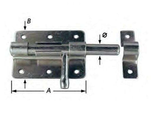 [S-1008-120] Box-Grendel Verzinkt 120mm Ø13mm