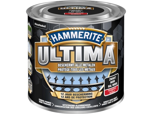 [HT5623269] Hammerite Ultima metaallak hoogglans 0,25l zwart